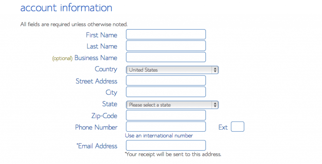 Account Information Page
